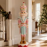 6 FT Pink & Blue King Nutcracker With LED Lights & Music