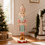 6 FT Pink & Blue King Nutcracker With LED Lights & Music