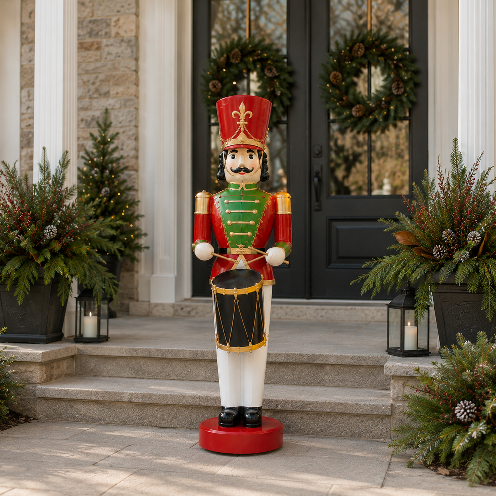 9 FT Red & Green Toy Soldier With Drum