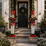 9 FT Red, White & Green Toy Soldier With Trumpet