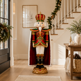 5 FT Red & Gold LED Nutcracker With Fur Coat