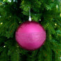 6" Fushia Glitter Ball Ornament