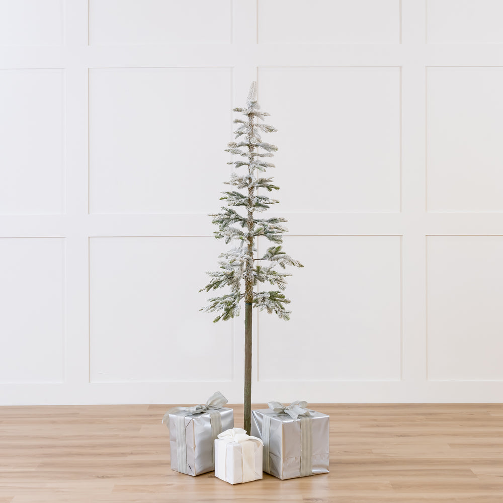 Alpine Fir Snowy Tree Pre-Lit Warm White Micro LED Lights