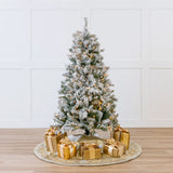 6 FT Flocked Tree Pre Lit Clear Lights
