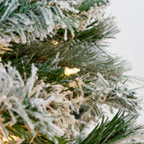 6 FT Flocked Tree Pre Lit Clear Lights