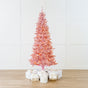 Pink Tinsel Slim Tree Pre-Lit Clear Lights