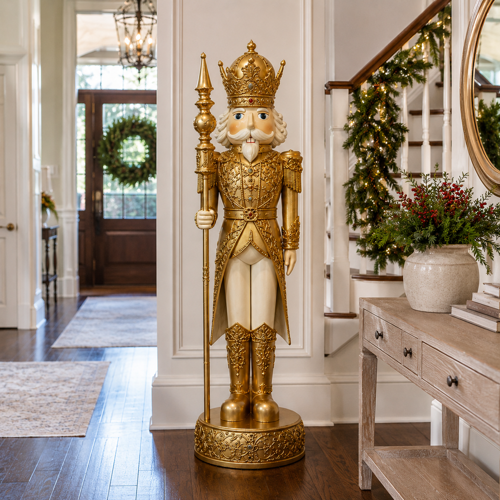 6 FT Gold & White Nutcracker