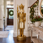 5 FT Gold & White King Nutcracker With Staff