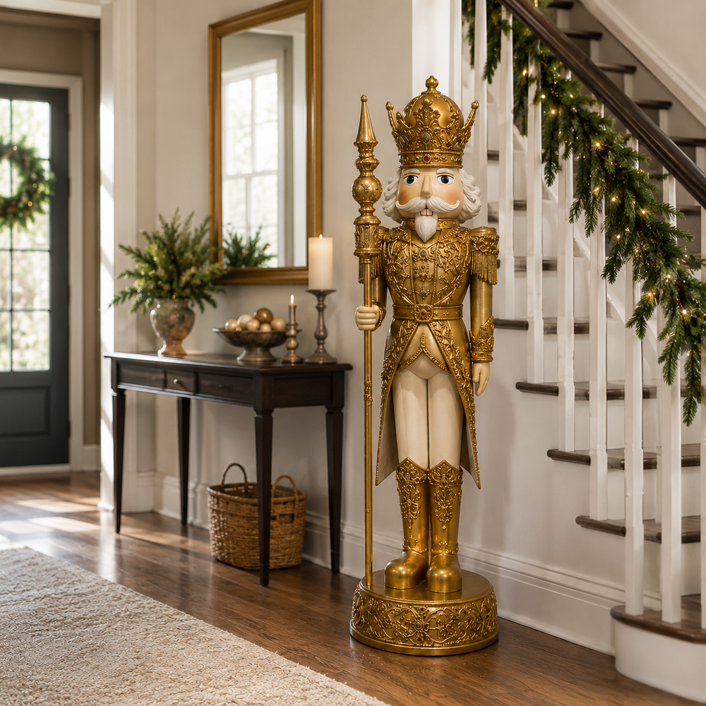6 FT Gold & White Nutcracker