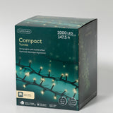 148 FT Compact 2000 LED Warm White Green Wire