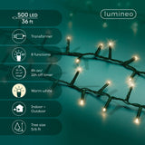 36 FT Compact 500 LED Warm White Green Wire