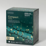 112 FT Compact 1500 LED Warm White Green Wire