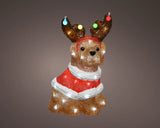 13" 40 LED Cool White Festive Dog With Antlers