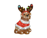 13" 40 LED Cool White Festive Dog With Antlers