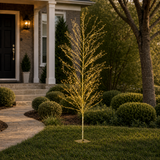6 FT 1755 LED Warm White Micro Tree With Gold Trunk