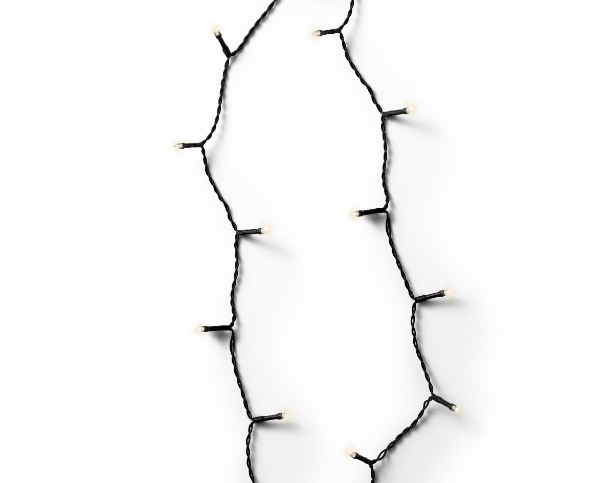 60 FT 240 LED Warm White Black Wire 8 Function Twinkle Battery Operated