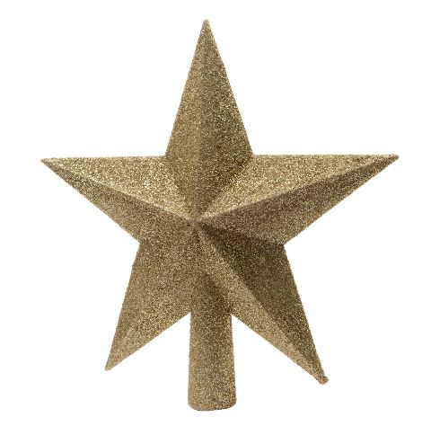 7.5" Gold Glitter Star Tree Topper