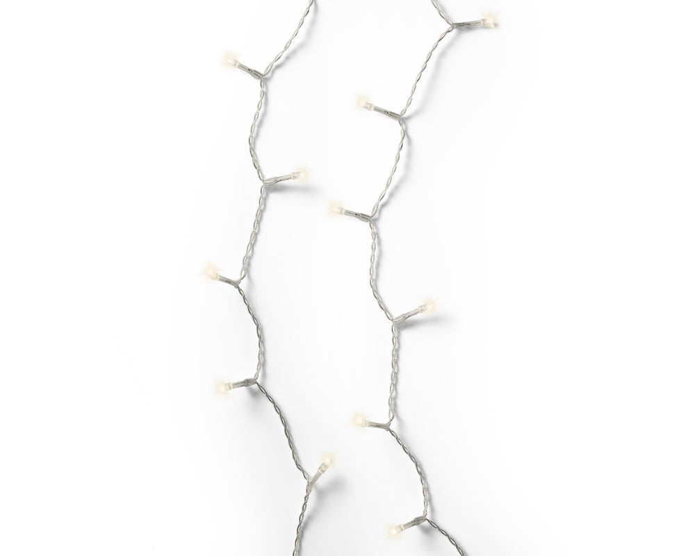 12 FT 48 LED Warm White Transparent Wire 8 Function Twinkle Battery Operated