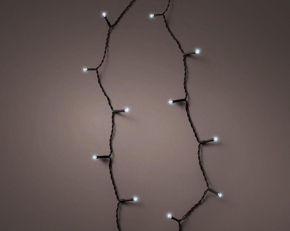 23 FT 96 LED Cool White Black Wire 8 Function Twinkle Battery Operated