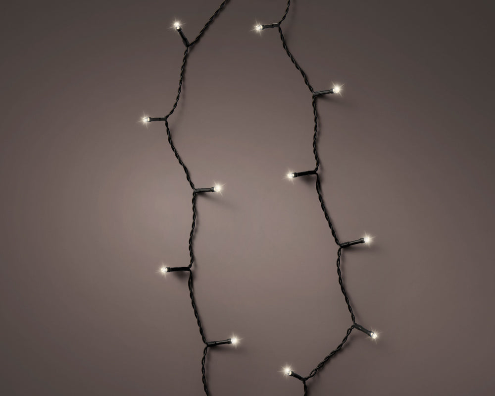 24 FT Basic 96 LED Warm White Black Wire Battery Operated