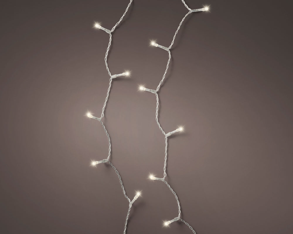 47 FT 192 LED Warm White Light Transparent Wire 8 Function Battery Operated