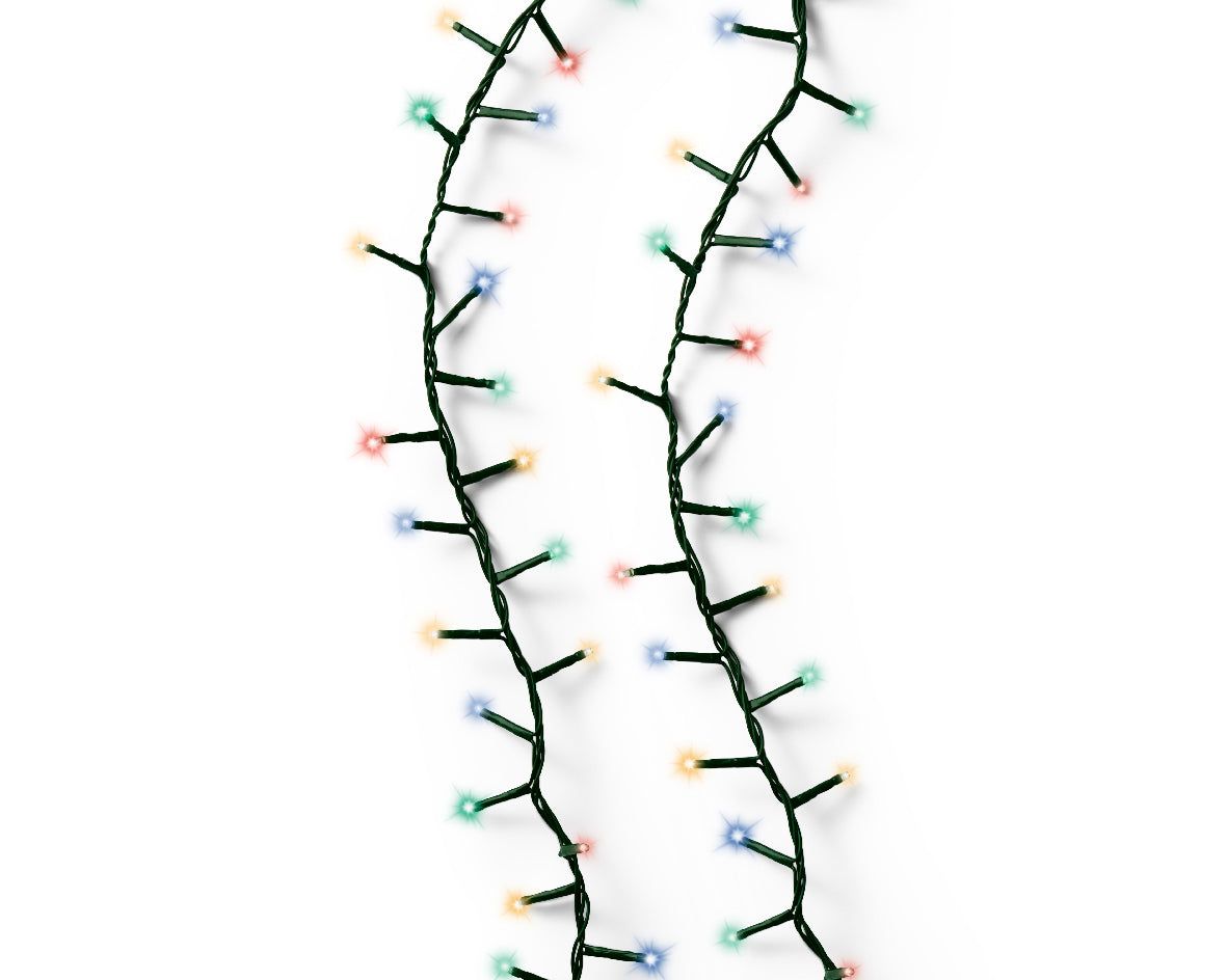 74 FT Compact 1000 LED Multicolor Green Wire 8 Function Twinkle