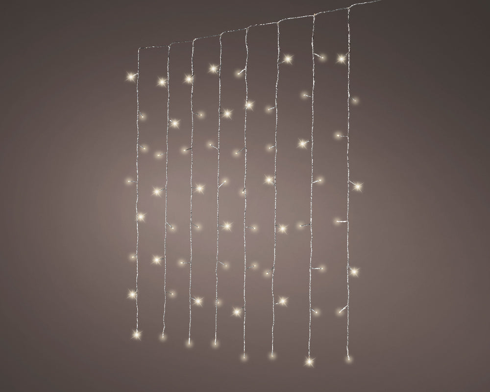 5 FT X 6 FT Starter Set Curtain Lights 200 LED Warm White Transparent Wire