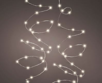 20 FT 120 Micro LED Warm White With Silver Wire