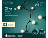 30 FT 120 LED Warm White Cherry Lights With Black Wire