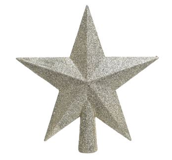 7.5" Pearl Glitter Star Tree Topper