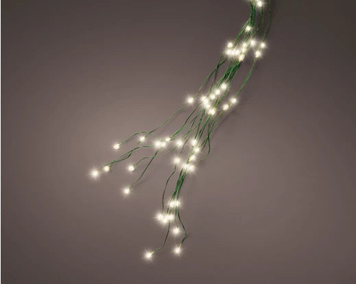 7 FT Warm White Bunch Micro 672 LED Lights With Green Wire