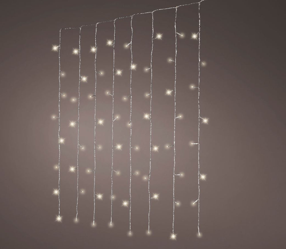 5 FT X 10 FT Curtain Connect 300 LED Warm White Transparent Wire