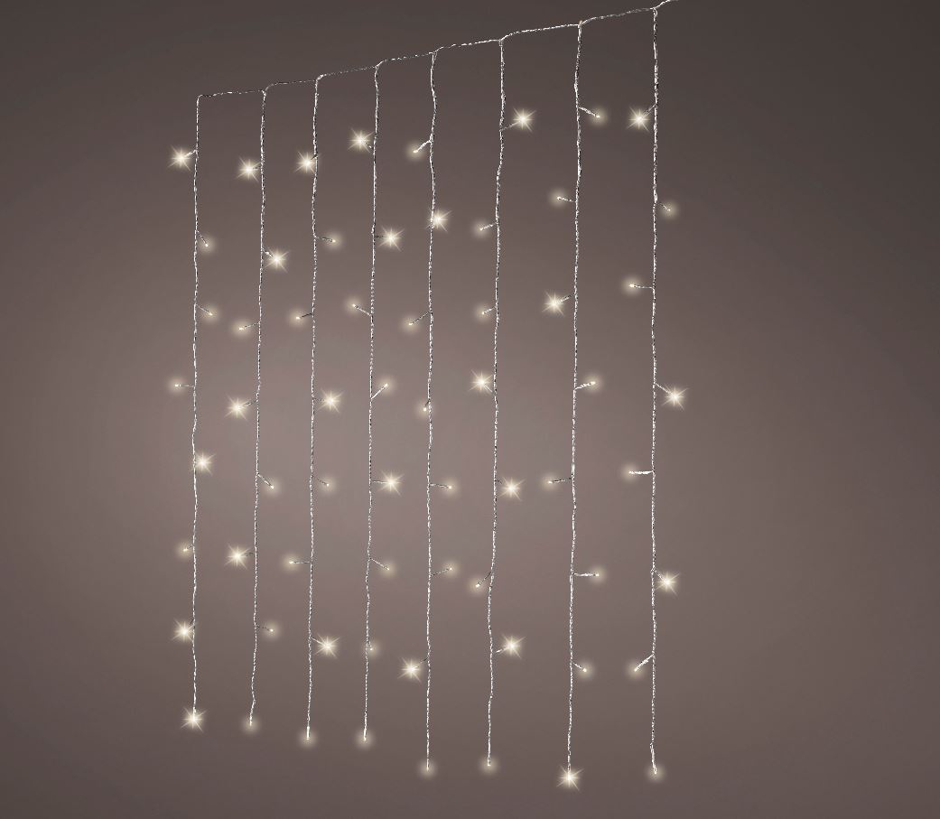 5 FT X 10 FT Curtain Connect 300 LED Warm White Transparent Wire