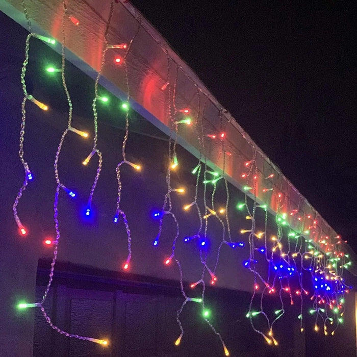 24 FT Extension Set Multicolor Icicle String Of 250 LED Lights