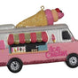 3.4" Pink Ice Cream Car Glass Ornament
