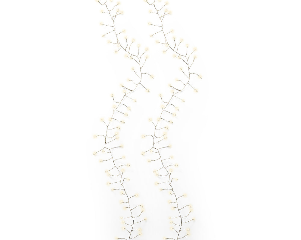 4 FT 100 Micro LED Warm White Compact Lights With Silver Wire Battery Operated