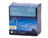 4 FT 100 Micro LED Warm White Compact Lights With Silver Wire Battery Operated