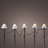 8" 20 LED Warm White Mushroom Stakes With Black Wire