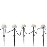 8" 20 LED Warm White Mushroom Stakes With Black Wire