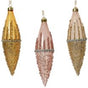 2.3" Pink & Gold Glitter Glass Assorted Ornament
