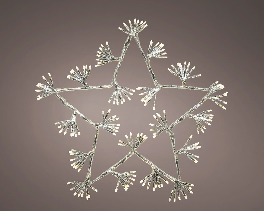 2.5 FT 336 LED Warm White Flashing Silver Snowflake