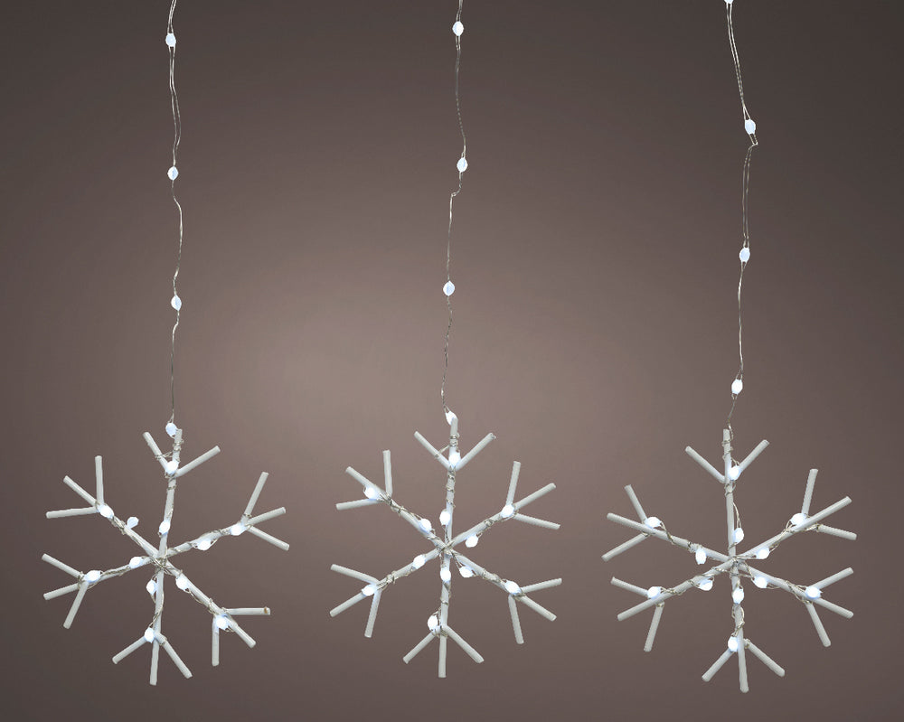 7 FT Cool White Snowflake Bunch Micro 480LED with Silver Wire