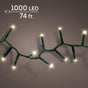 74 FT 1000 LED Warm White Compact Lights With Green Wire