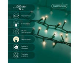 74 FT 1000 LED Warm White Compact Lights With Green Wire