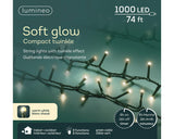 74 FT 1000 LED Warm White Compact Lights With Green Wire