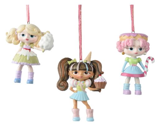 4" Doll With Sweets Ornament Assorted