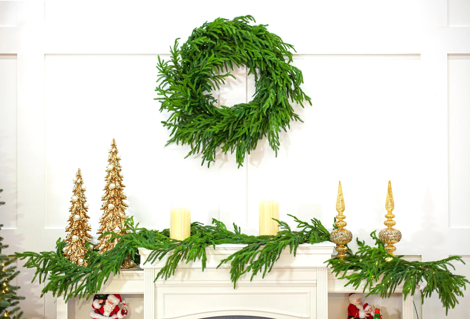 9 FT Norfolk Garland 150LED Battery Operated