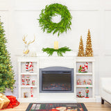 30" Norfolk Wreath Pre-Lit 150LED Battery Operated