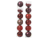 6" Shiny & Matte Shatterproof Ball Ornament Pack Of 6