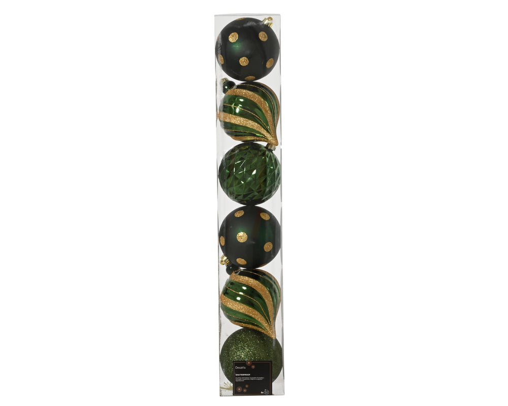6" Glitter Shiny & Matte Shatterproof Ball Ornament Assorted
